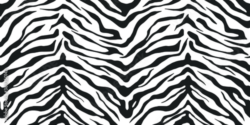 Seamless vector zebra pattern. Trendy stylish wild stripes print. Animal print background for fabric, textile, design, advertising banner etc.