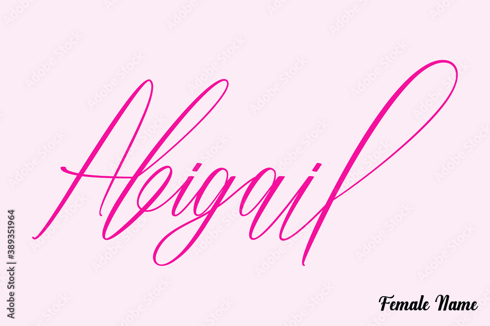 Abigail Female Name Calligraphy Cursive Dork Pink Color Text On Light Abigail Female Name Calligraphy Cursive Dork Pink Color Text On Light