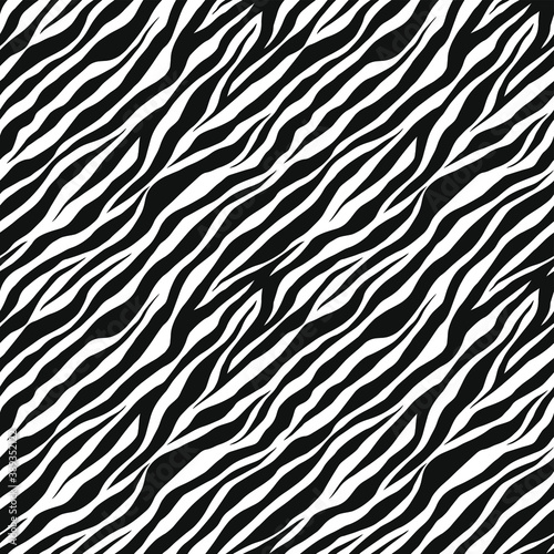 Seamless vector zebra pattern. Trendy stylish wild stripes print. Animal print background for fabric  textile  design  advertising banner etc.