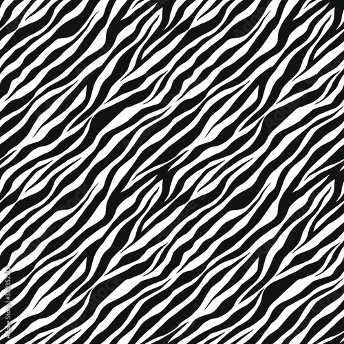 Wallpaper Mural Seamless vector zebra pattern. Trendy stylish wild stripes print. Animal print background for fabric, textile, design, advertising banner etc. Torontodigital.ca