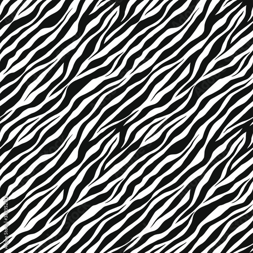 Seamless vector zebra pattern. Trendy stylish wild stripes print. Animal print background for fabric, textile, design, advertising banner etc.