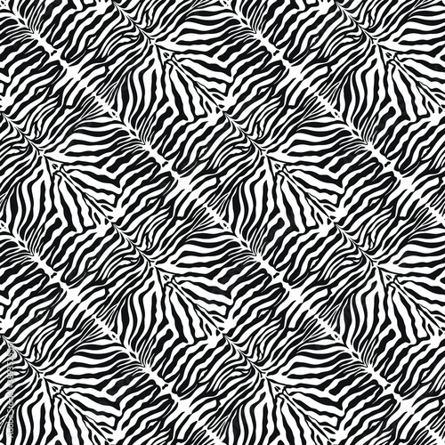 Seamless vector zebra pattern. Trendy stylish wild stripes print. Animal print background for fabric  textile  design  advertising banner etc.