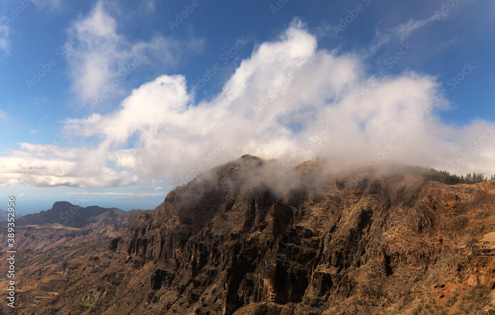 Gran Canaria, landscape of the central part of the island, Las Cumbres, ie The Summits, October 