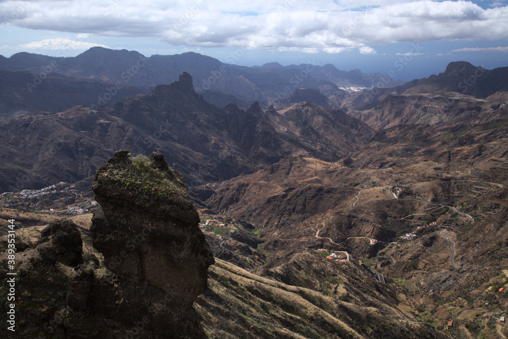 Gran Canaria, landscape of the central part of the island, Las Cumbres, ie The Summits, October