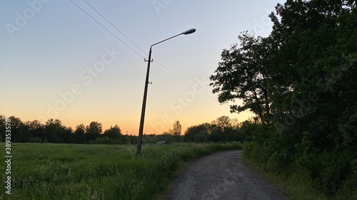 sunset on the road