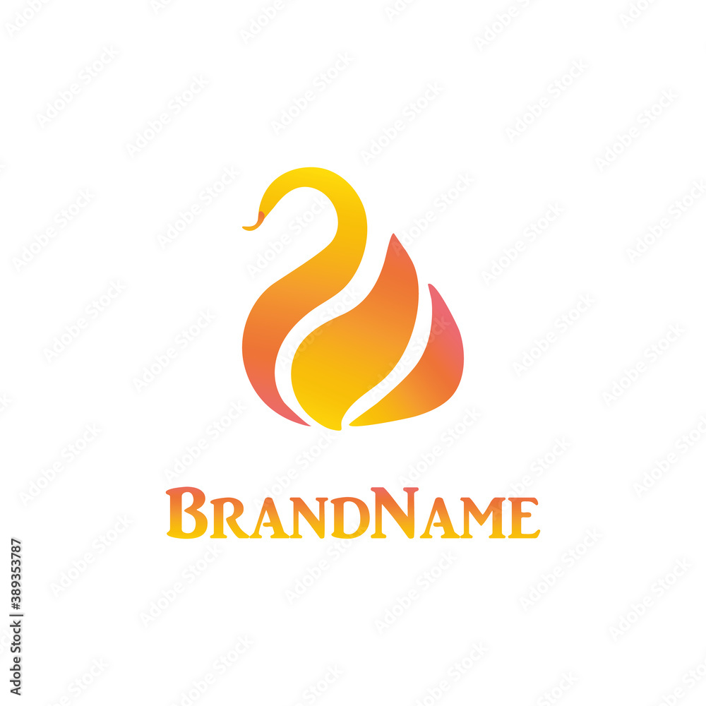 vector logo with a swan for decoration and design vector logo with a swan for decoration and design