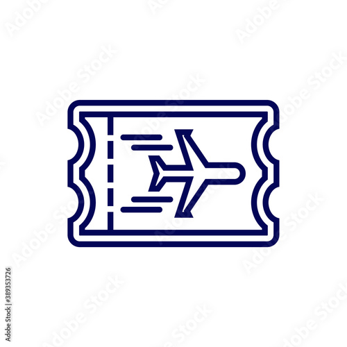 Plane Ticket icon design logo vector template, Icon Symbol, Creative design concept