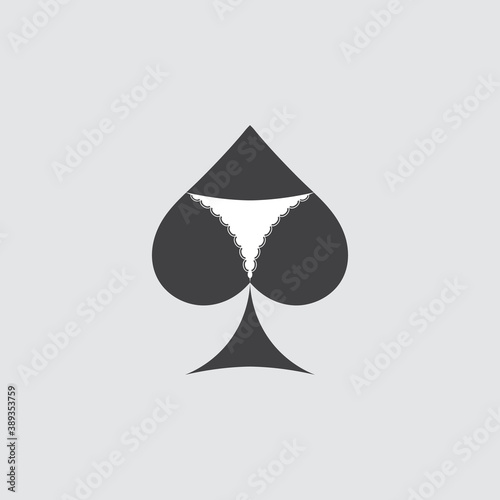 vector logo with a lady of spades and panties for decoration and design