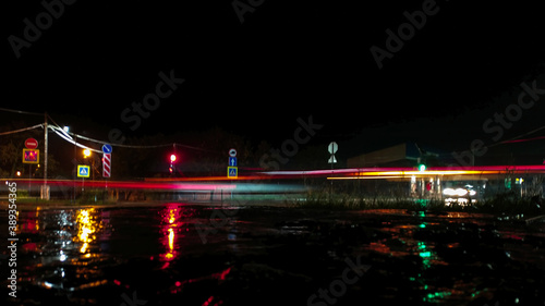 Rainy night view of the city