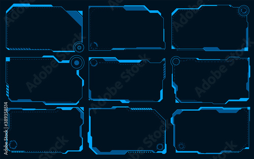 Futuristic HUD abstracts.Future blue monochome theme concept background.vector and illustration photo