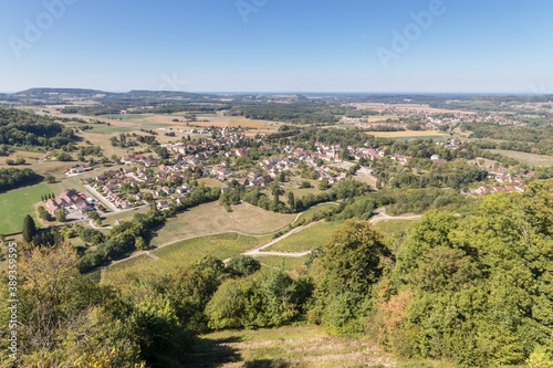 The historic village of Chateau Chalon, castle from Jura photo