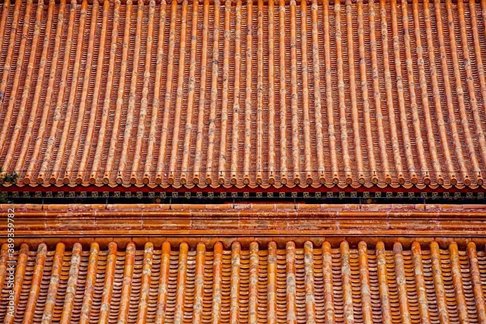 Fototapeta premium Chinese roof, tight view on tiles