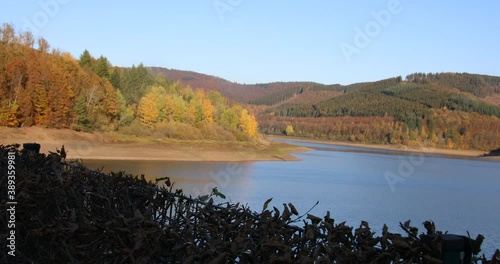 Obernautal dam in Siegerland during dry spells photo