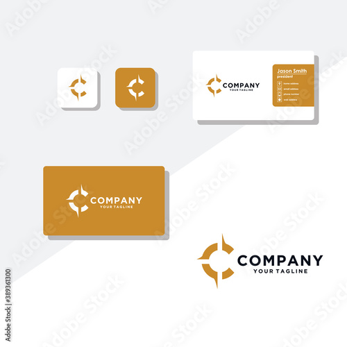 letter c compass modern logo design vector