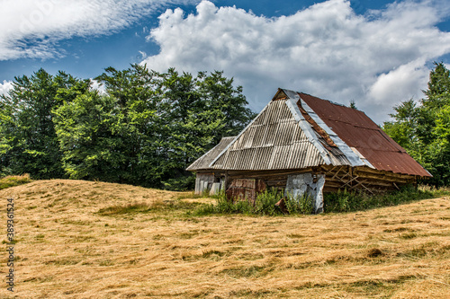 krajobraz, góra, lato, bezdroża, las, szlak, piesze wycieczki, niebo, chmury photo