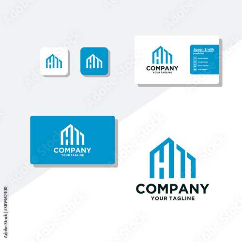 building concept logo design business card vector