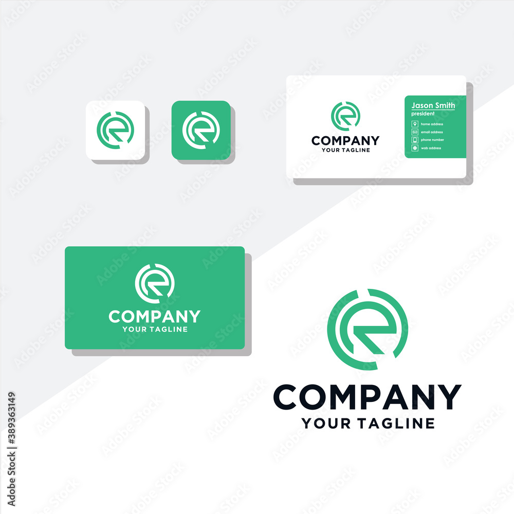 R concept logo design business card vector R concept logo design business card vector