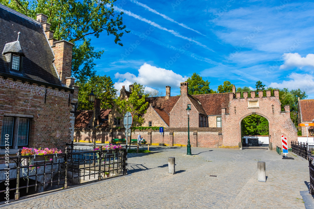 Ten Wijngaerde Flemish Beguinage, UNESCO world heritage site of Bruges in Belgium