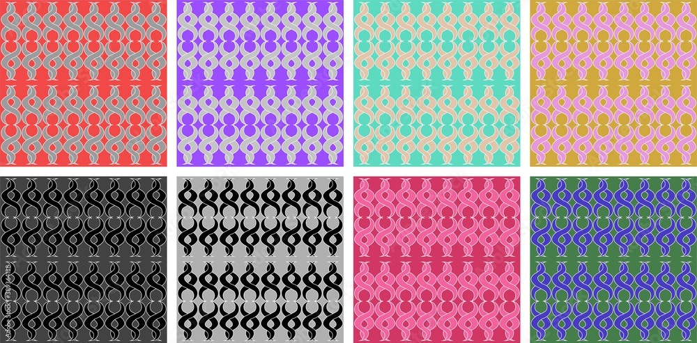 Beautiful ornamental pattern set. 8 vector patterns. Perfect for print, wrapping paper, textiles, wallpaper. Beautiful ornamental pattern set. 8 vector patterns. Perfect for print, wrapping paper, textiles, wallpaper.