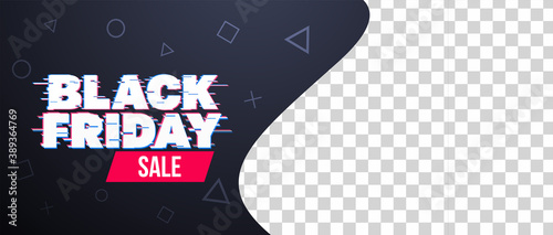 Black Friday sale website banner design with space for your product image.