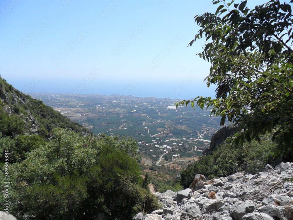 Naklejka premium The mountains and coastal landscapes outside of Alanya in the Antalya region of Turkey