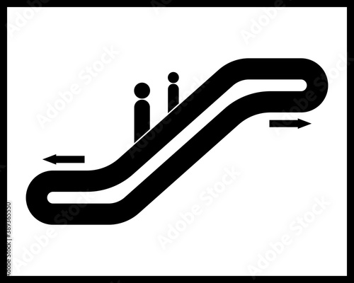 escalator sign with people