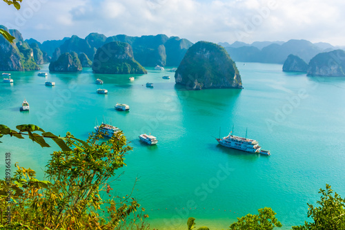 HA LONG BAY, VIETNAM, JANUARY 6 2020: Beautiful landscape of Ha Long Bay