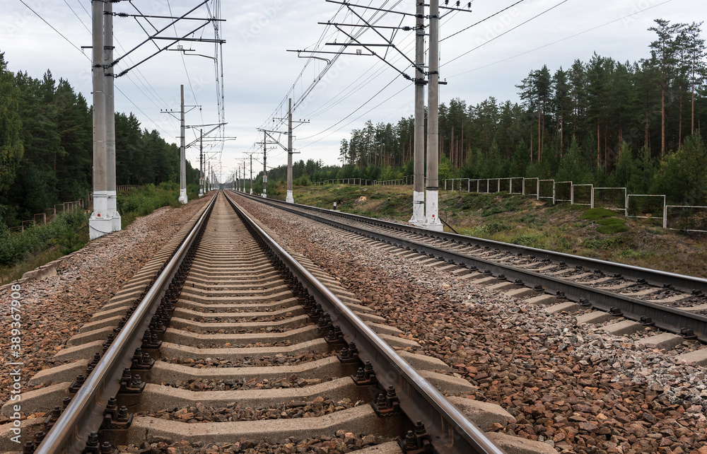 Railroad track for passenger and freight transport