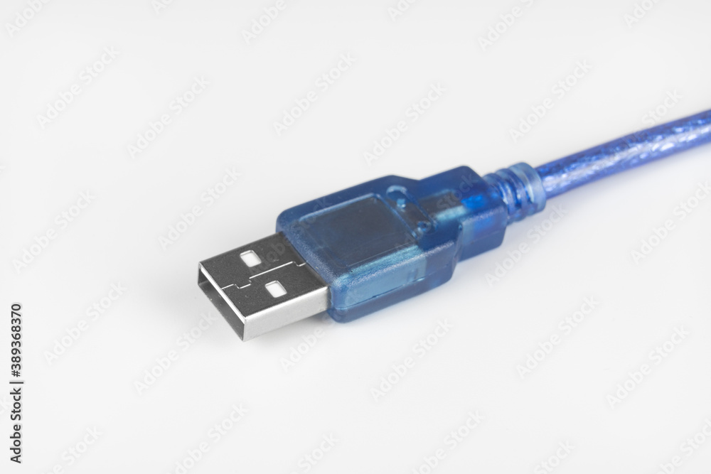 Male USB cable isolated on white background Male USB cable isolated on white background