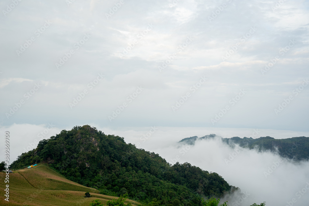Sea of ​​fog Sri Nan National Park Doi Samer Dao Nan province Thailand