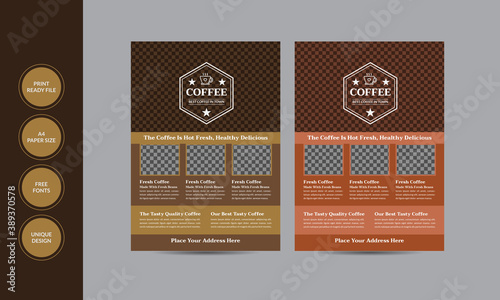 Vector Coffee House Flyer, & Poster Template
