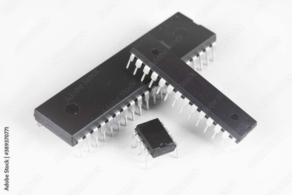Microcontroller isolated on white background. Microcontroller isolated on white background.