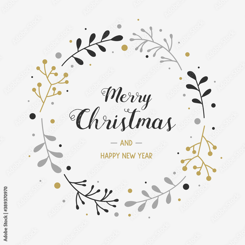Concept of Christmas greeting card with mistletoe branches. Xmas background with wishes. Vector Concept of Christmas greeting card with mistletoe branches. Xmas background with wishes. Vector