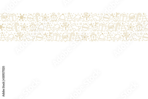 Christmas background with ornaments and copyspace. Vector