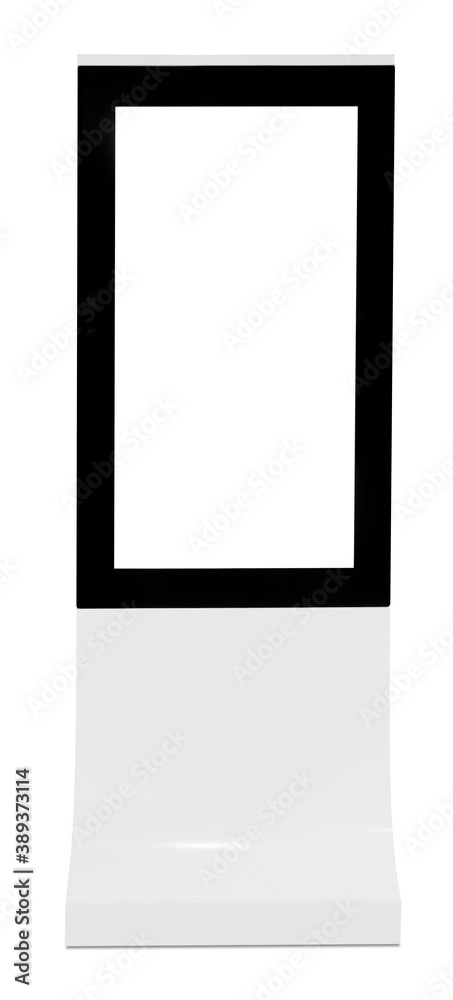 Billboard mock up isolated on white background. Template of an empty stand display, Indoor advertising banner placeholder and poster with clippling path. Billboard mock up isolated on white background. Template of an empty stand display, Indoor advertising banner placeholder and poster with clippling path.