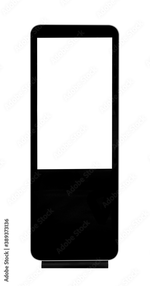 Billboard mock up isolated on white background. Template of an empty stand display, Indoor advertising banner placeholder and poster with clippling path. Billboard mock up isolated on white background. Template of an empty stand display, Indoor advertising banner placeholder and poster with clippling path.