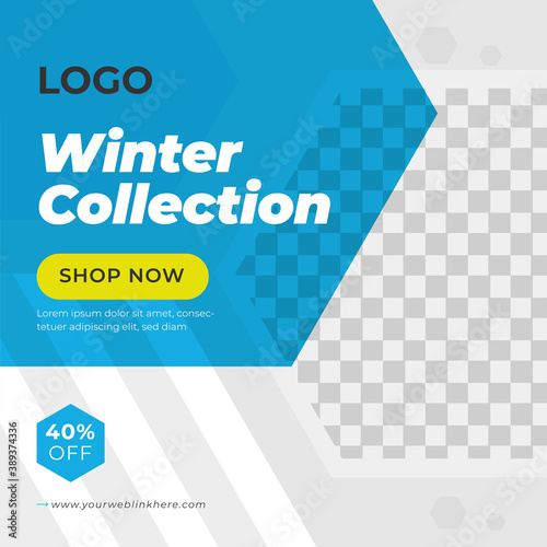 Winter Sale Banner For Social Media post template