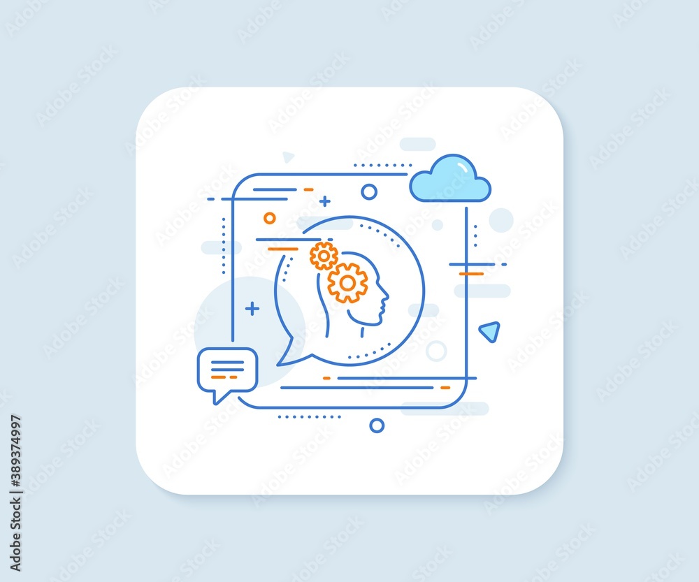 Thoughts line icon. Abstract square vector button. Teamwork sign. Core value symbol. Thoughts line icon. Speech bubble concept. Vector Thoughts line icon. Abstract square vector button. Teamwork sign. Core value symbol. Thoughts line icon. Speech bubble concept. Vector