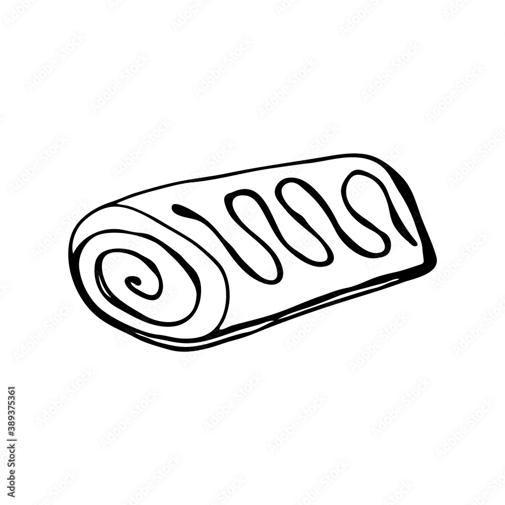 Doodle images of roll. An image of a hand-drawn food. Vector for web, print, textile. Doodle images of roll. An image of a hand-drawn food. Vector for web, print, textile.