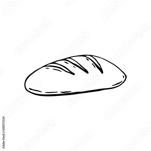 Doodle images of loaf. An image of a hand-drawn food. Vector for web, print, textile.