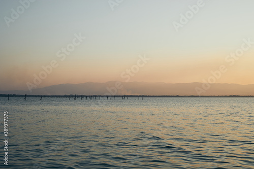 lake in the evening photo