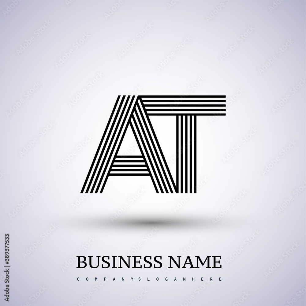 Letter AT linked logo design. Elegant symbol for your business or company identity. Letter AT linked logo design. Elegant symbol for your business or company identity.