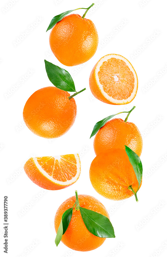 Falling fruits isolated on white background with clipping path Falling fruits isolated on white background with clipping path