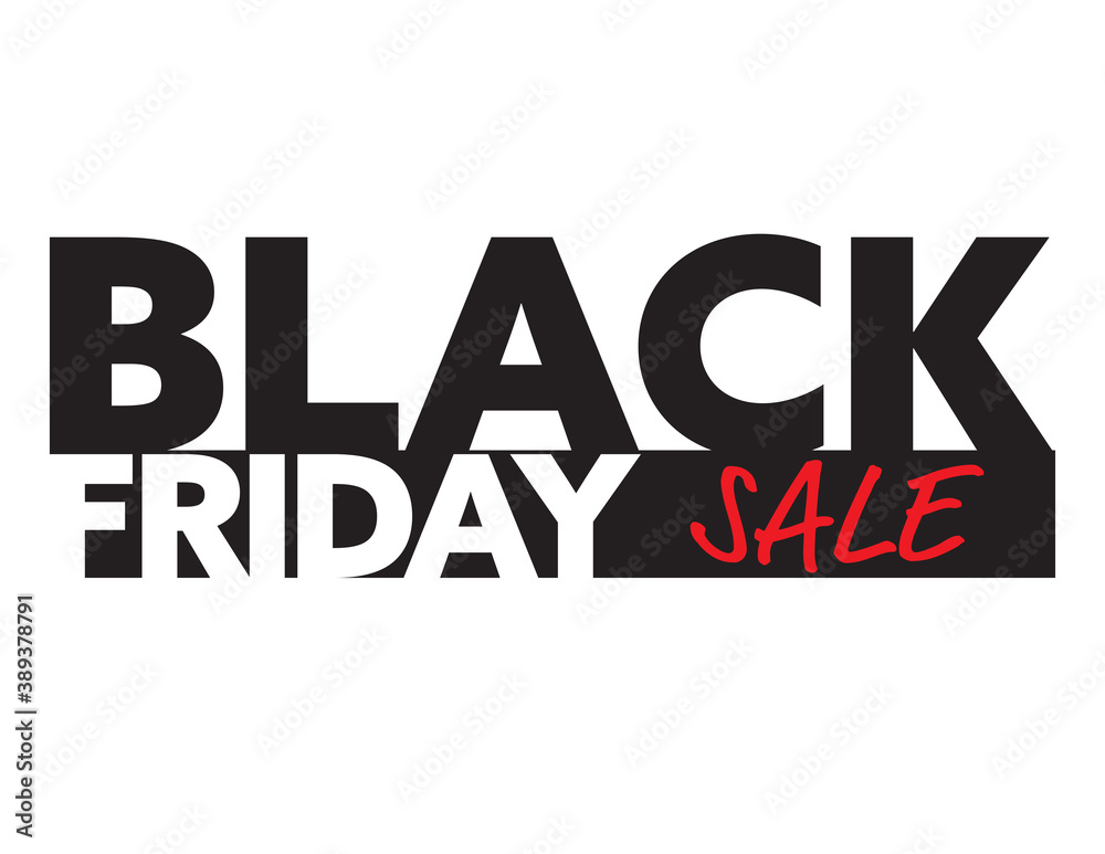 Black Friday sale banner - White Black Red BLACK FRIDAY text on White background