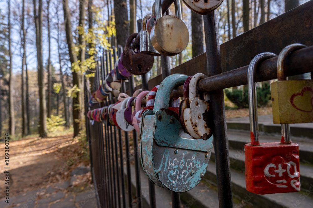 love locks on the gate