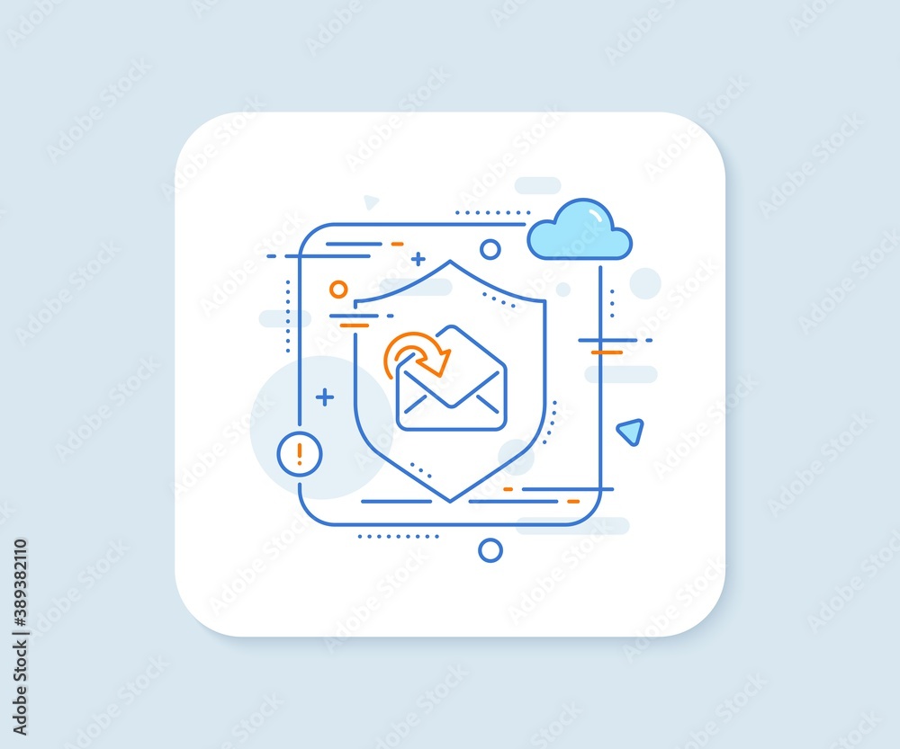 Receive Mail download line icon. Abstract vector button. Incoming Messages correspondence sign. E-mail symbol. Receive Mail line icon. Protect shield concept. Vector Receive Mail download line icon. Abstract vector button. Incoming Messages correspondence sign. E-mail symbol. Receive Mail line icon. Protect shield concept. Vector