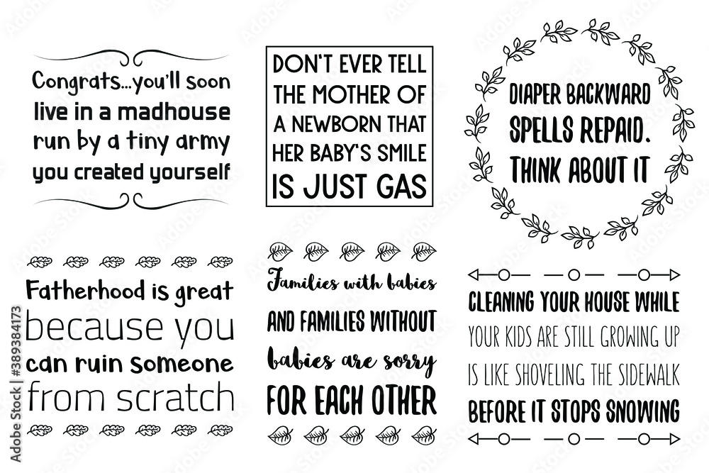 Funny baby quotes. Set of Calligraphy sayings for print about babies, kids, children Funny baby quotes. Set of Calligraphy sayings for print about babies, kids, children