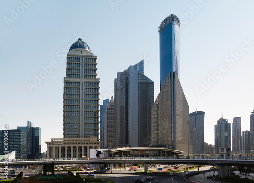Shanghai skyline. Modern skyscrapers in downtown Shanghai  China