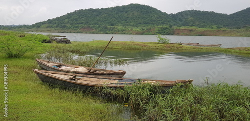 old boat on the river