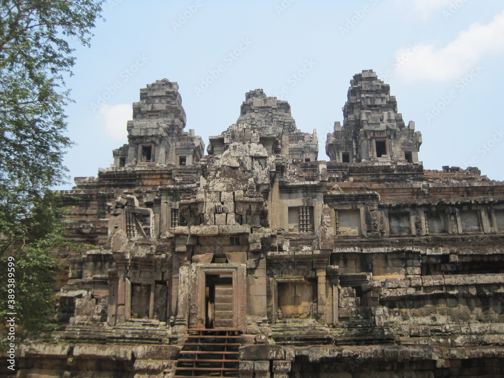 Exploring the ancient Khmer Empire's temple complexes of Angkor Wat in Cambodia outside of Siem Reap, Asia